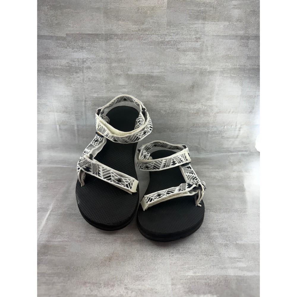 Teva Original Universal Sandals Women Sz 9 Black White Geometric 1003987